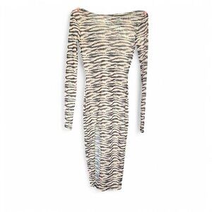PrettyLittleThing Sheer Animal Print Maxi Dress
